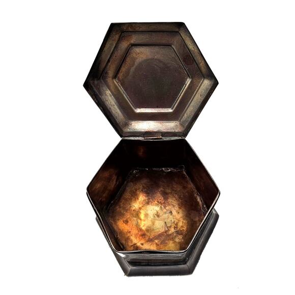 1980s Indian Brass Tea Caddy With Lid And Tinned Interior - Picture 5 of 7